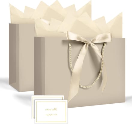 Luxe Cadeau Tassen in Champagne Goud Kleur (2 Stuks)