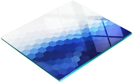 Keukenplank van gehard glas met decoratieve dobbelsteenafbeeldingen, 60x52 cm