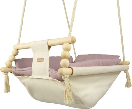 Babyschommel - voor binnen - crème roze - tot 20 kg