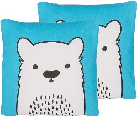 WARANASI - Sierkussen set van 2 - Blauw - 45 x 45 cm - Katoen