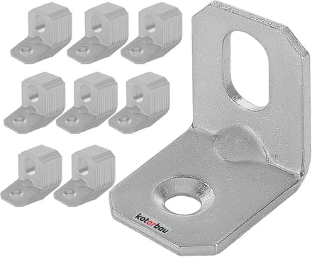 Set van 100 Verstelbare Hoekijzers - 20x20x16 mm - Montagehoek voor Hout- en Betonconstructies