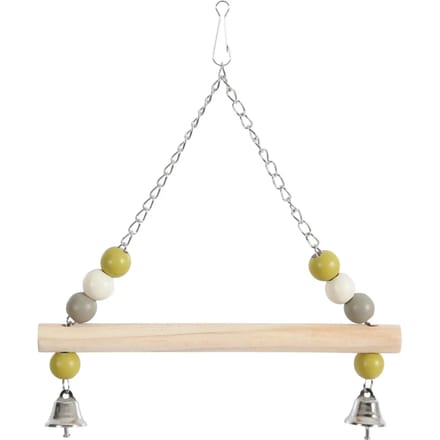 Houten vogelschommel met metalen ketting