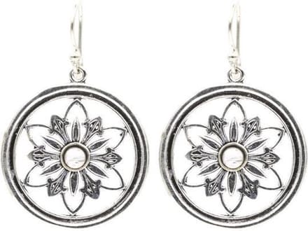 Yogi & Yogini naturals Oorbellen bloem met maansteen (3 cm)