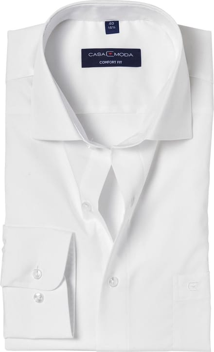CASA MODA comfort fit overhemd - mouwlengte 72 cm - wit - Strijkvrij - Boordmaat: 41 (EU maat: L)