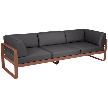 Fermob BELLEVIE club sofa 3 zits - 20 okerrood - A3 grafietgrijs