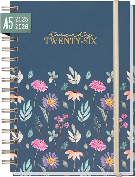 A5 Weekplanner 2025/2026 - 18 maanden Kalender met Flying Flowers Design