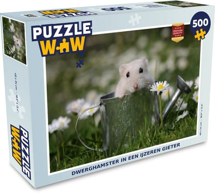 Puzzel Dwerghamster in een ijzeren gieter - Legpuzzel - Puzzel 500 stukjes