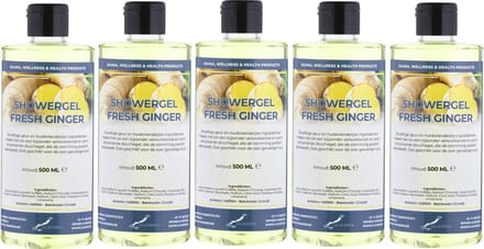 Douchegel Fresh Ginger 500 ml - met klepdop - set van 5 stuks - Showergel