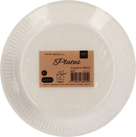 Folat - Borden Elegant True Blue 23 cm - 8 stuks (rond)