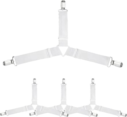 Verstelbare bedlakenspanners met clip - 4 stuks elastische spanbanden voor beddengoed en matrassen
