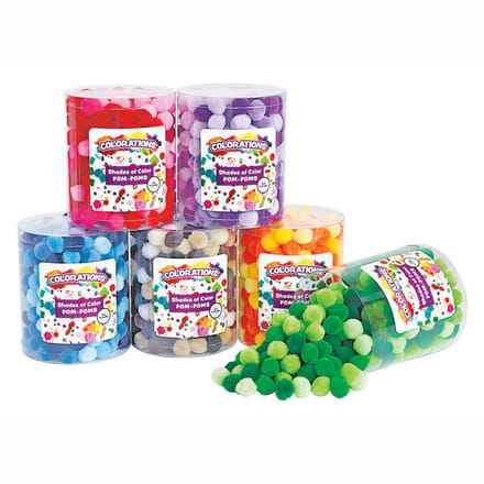 Colorations knutsel pompons 6 kleuren - set van 1500 stuks.