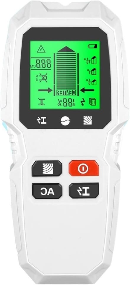 Wandscanner Detector - Randzoeker Metaaldetector - Veilig Monteren - Multi-sensor Technologie - 19.4 cm - Wit