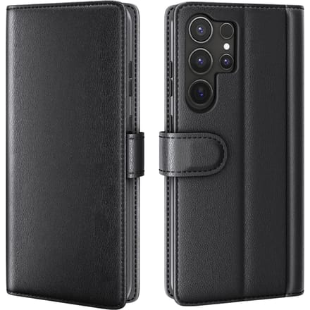 Amorus Samsung Galaxy S26 Ultra Luxe Lederen Bookcase Zwart