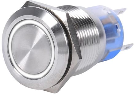 Shopcentral - Push Button Switch - 12V LED - Waterproof en Dustproof - Wit - Zelfvergrendeling - Ideaal voor Buiten - 1NO1NC