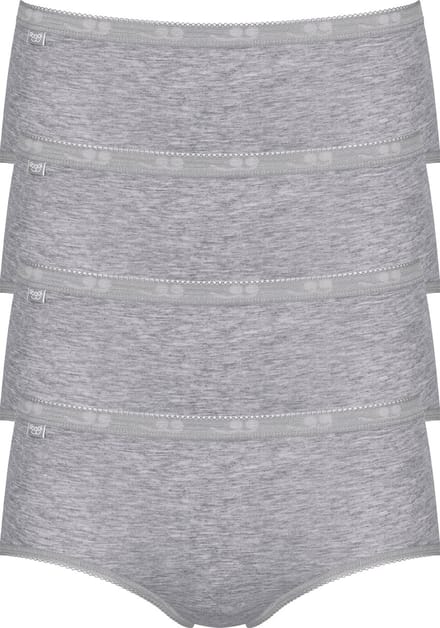 sloggi Basic+ Dames Midi slip - 4-pack - Lichtgrijs - Maat 44