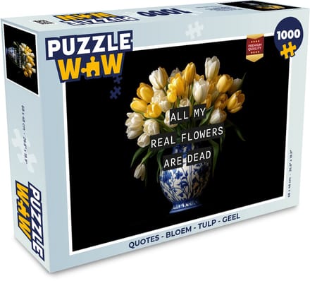 Puzzel Quotes - Bloem - Tulp - Geel - Legpuzzel - Puzzel 1000 stukjes volwassenen