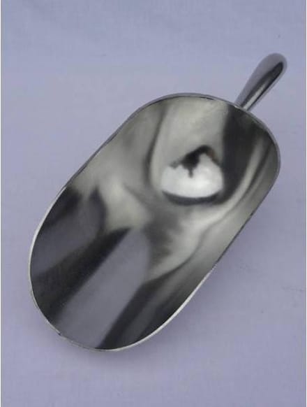 Aluminium voerschep 310 mm lengte, 1000 ml inhoud