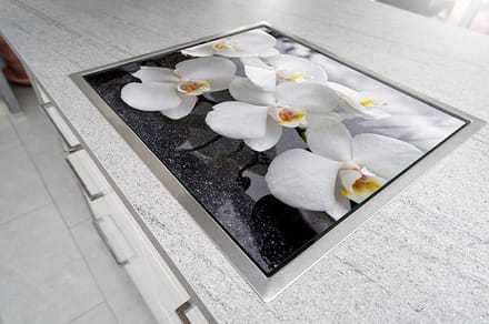 TMK ArtDeko - Beschermplaat voor Kookplaat - 70x52 cm - Orchidee