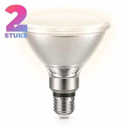 2x Reflector Halogeenlamp E27 - 80W - Warm Wit Licht (3000K) - 1000 lm - 2 jaar - Dimbaar - PAR38 - 38°