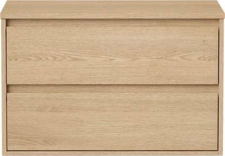 Vente-unique Meubel voor onder hangwastafel met plank - Eikenfineer - 80 cm - MILIPAM