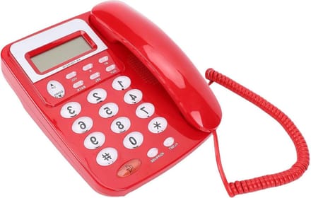 Vaste Telefoon - Bureautelefoon Snoer - Thuisgebruik Kantoor - Duidelijk HD Scherm - 50 Nummers Opslag - Rood