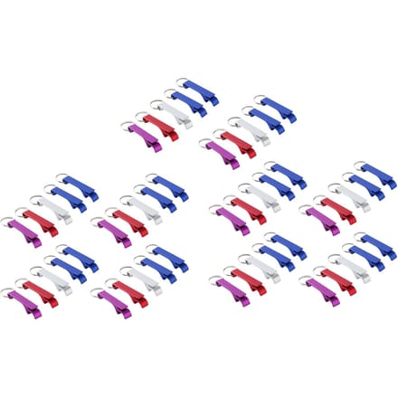 50pcs Porte-clés Ouvre-bouteille Alliage d'aluminium Opération simple Portable Ouvre-bouteille de bière Ouvre-boîte blue