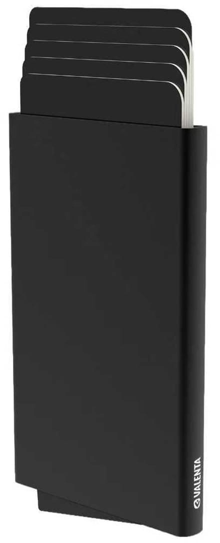 Valenta MagSafe Pasjeshouder Zwart - Aluminium Cardprotector iPhone 12 t/m 18 – 6-7 Pasjes – RFID/NFC Bescherming – Dun 8 mm