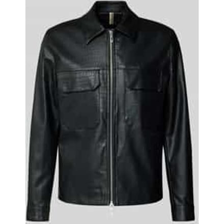 Slim fit jack in leerlook model 'GIUBBINO'