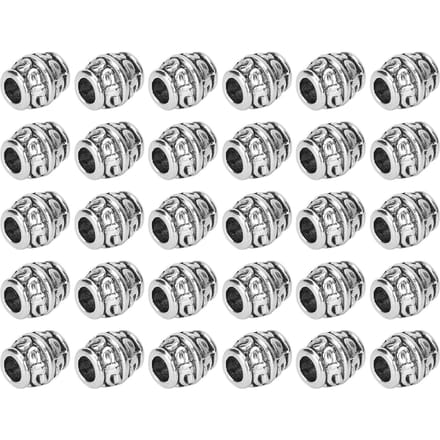 30 stuks DIY Baardkralen Clips Retro Haar Dreadlocks Kralen Accessoires voor Vlechten Armband gray
