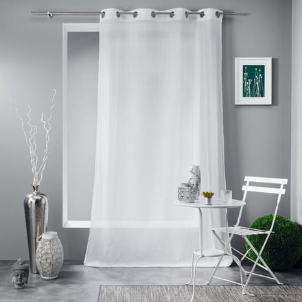 Glasgordijn 140 cm x 240 cm Aurora Wit