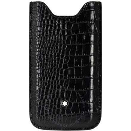 Montblanc meisterstück leather smartphone holder, formaat 7,3 x 13 cm., kleur bruin