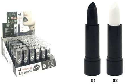 Easy Paris Cosmetics - Lipstick - Lippenstift - Set met Zwart en Wit - Black and White - Nummer 01 en Nummer 02