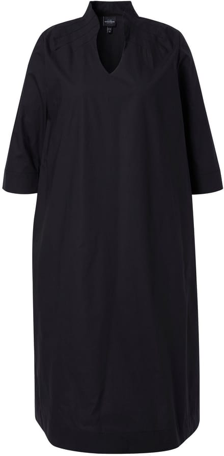 Ulla Popken - Dames - Midi-jurken - Zwart - Maat 50+