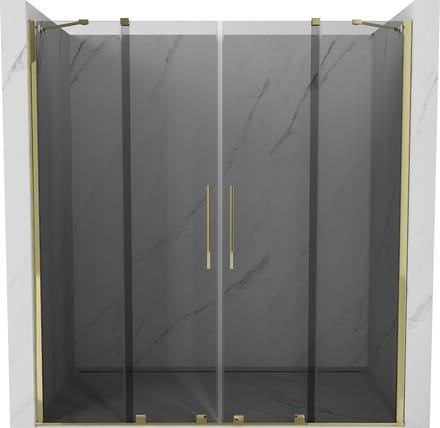 Mexen Velar Duo schuifdouchedeuren 200 , grafiet, goud - 871-200-000-42-50