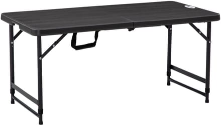 Outsunny Gartentisch Stahl, HDPE Dunkelgrau