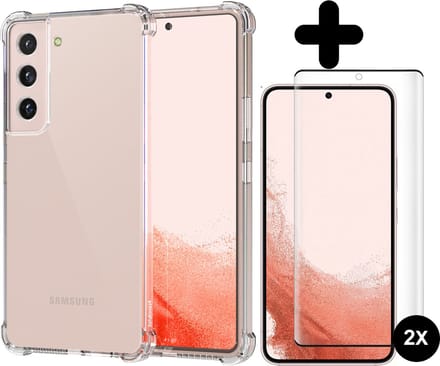 Hoesje geschikt voor Samsung A53 hoes case transparant - 2x screenprotector - beschermglas