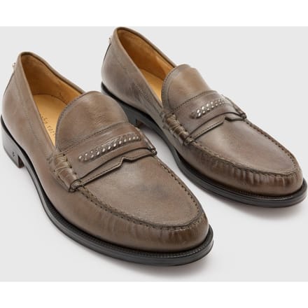 John Varvatos Hawthorne Chain Loafer Charcoal Maat: 12 | Instappers Outlet | Heren | Grijs