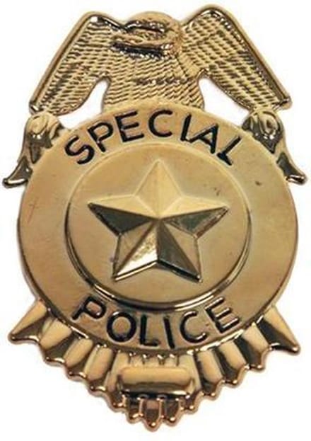 Witbaard Politiebadge Special Police 7 Cm Goud