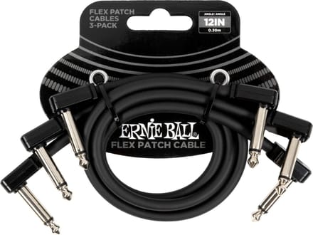 Ernie Ball 6445 Flex Patch Cables Patchkabel Zwart 30cm 3-Pack