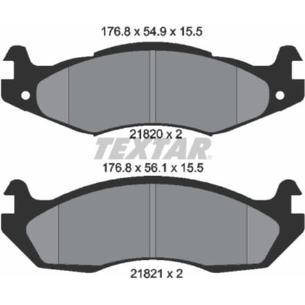 Remblokset TEXTAR 2182001, voor