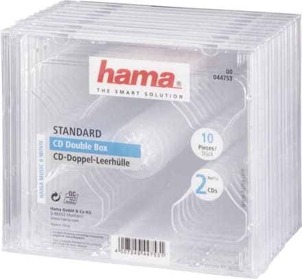 Hama Cd-Box Dubbel Transparant 10Stuks