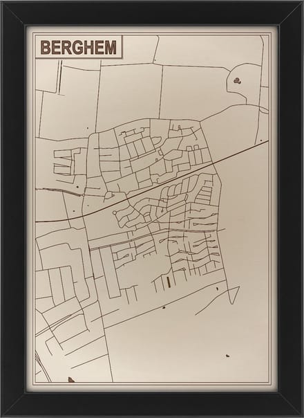 Houten stadskaart van Berghem