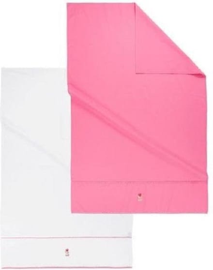 Lief Lifestyle! wieglaken 80x100 cm wit/roze (2 stuks)
