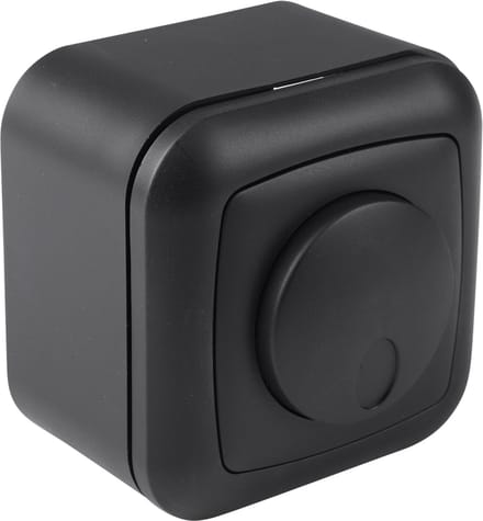 Q-Link dimmer - inbouw-opbouw - 3-60W - druk-wissel - met afdekraam - mat zwart
