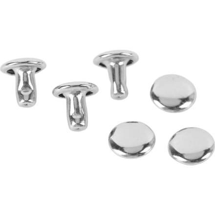 500 Sets Dubbelkopklinknagels 6x6mm RVS Klinknagels Studs voor Leerbewerking Kleding white