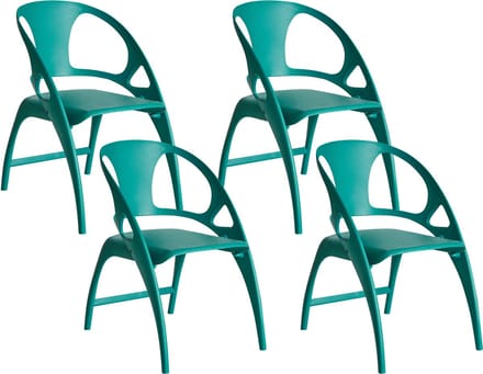 NEMI - Tuinstoel set van 4 - Groenblauw - Polypropyleen
