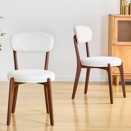 Eetkamerstoelen - 2 Stuks - Eetkamerstoel Zitkussen Mid Century - Eetkamer/Keuken - Linnen - Onbekend