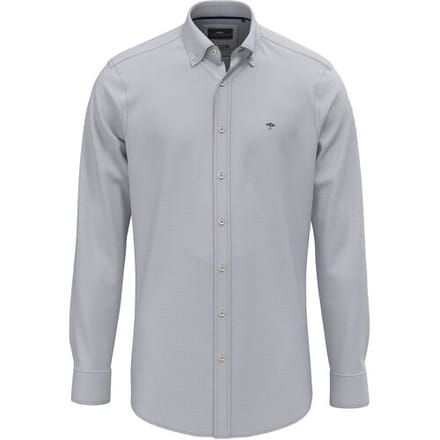 Fynch-Hatton Overhemd Washed Oxford Solid Color Kent Collar Misty Blue / male