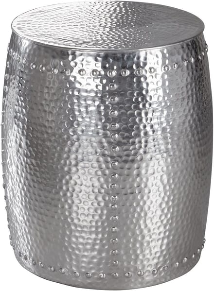 Bijzettafel PEDRO aluminium zilver 49 cm hoog - WL5.469