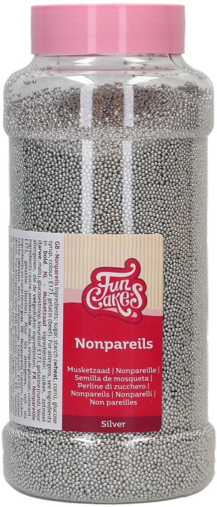 FunCakes NonPareils - Zilver - 800g - Eetbare Decoraties voor Taarten en Cupcakes